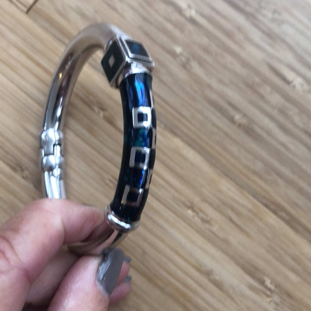 Fronai Italy vermeil sterling silver enamel cuff bracelet